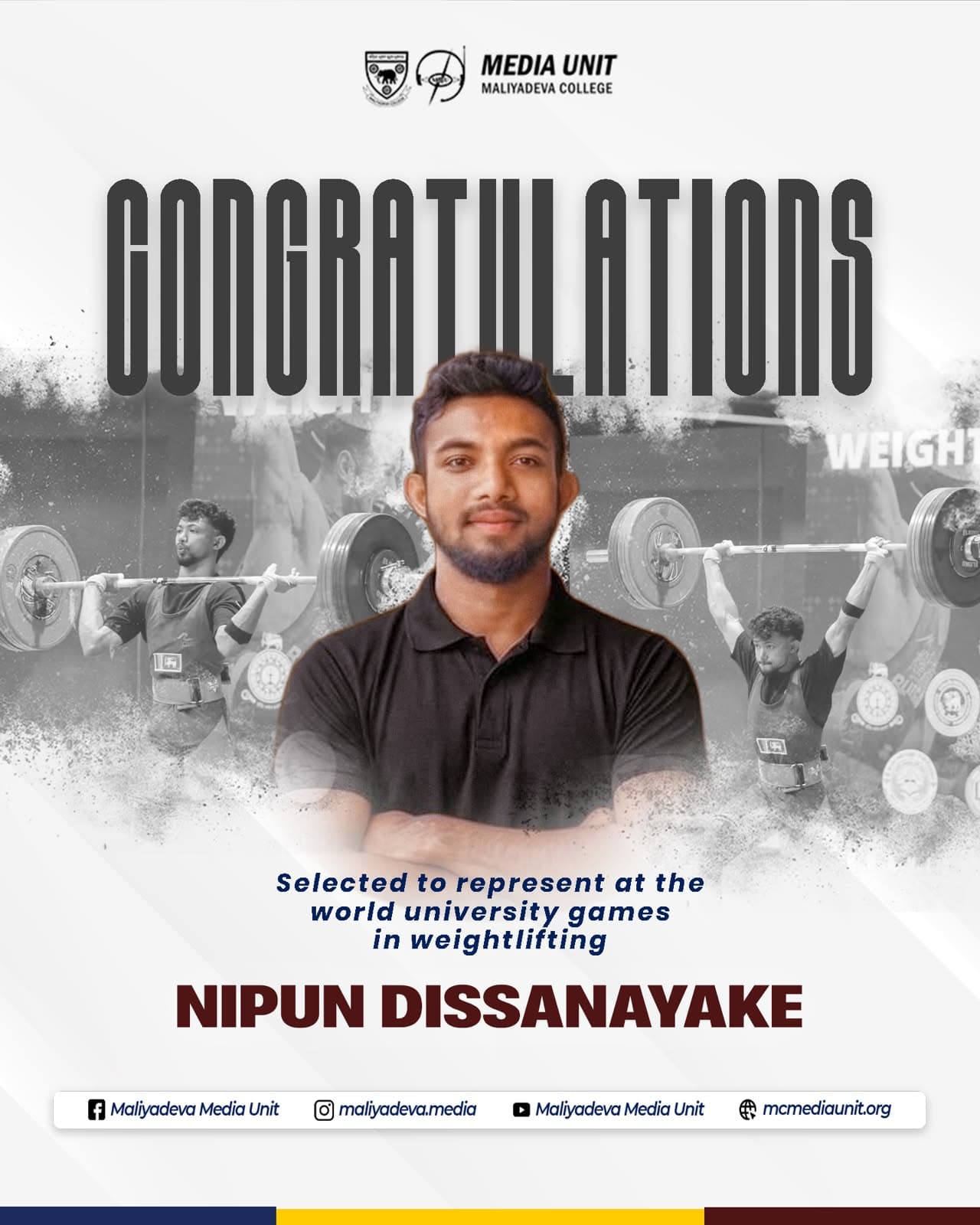 Congratulations to Nipun Dissanayaka